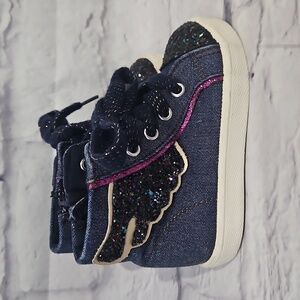 Brash high top sparkle toe shoes